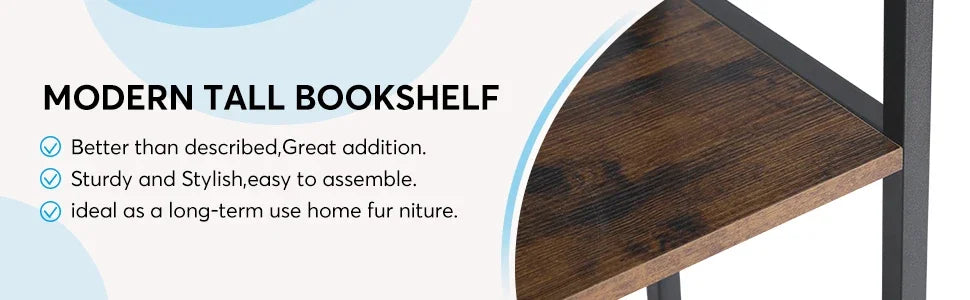 Tribesigns Modern 8-Tier Staggered Bookcase -, Wide Wood Etagere Shelving Unit