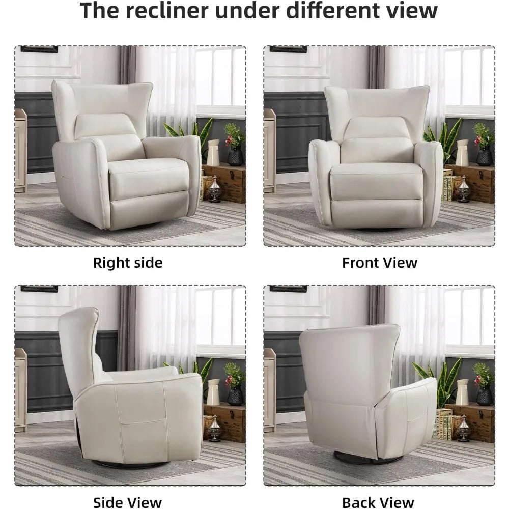 Power Swivel Rocker Recliner Glider, Oversize Electric Swivel Rocker Recliners with Highly Enveloping Backrest, Nursery Rocking