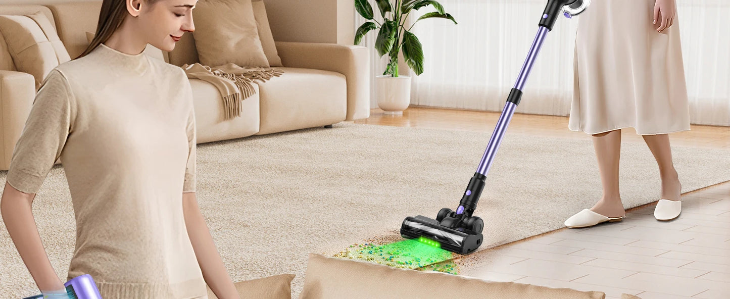 500W/55KPA Self-Standing Cordless Vacuum Cleaner,60 Mins Handheld Vacuum Cleaners,Smart LED Screen Vacuum for Carpet/Pet Hair