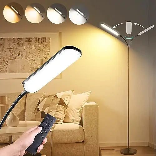 Upgraded Floor Lamp, 36 Watts 3600 Lumens, Super Bright Led Floor Lamp, Suitable for Living Room, Bedroom, Office, Modern Dimmable Tall Floor Lamp, with Remote Control