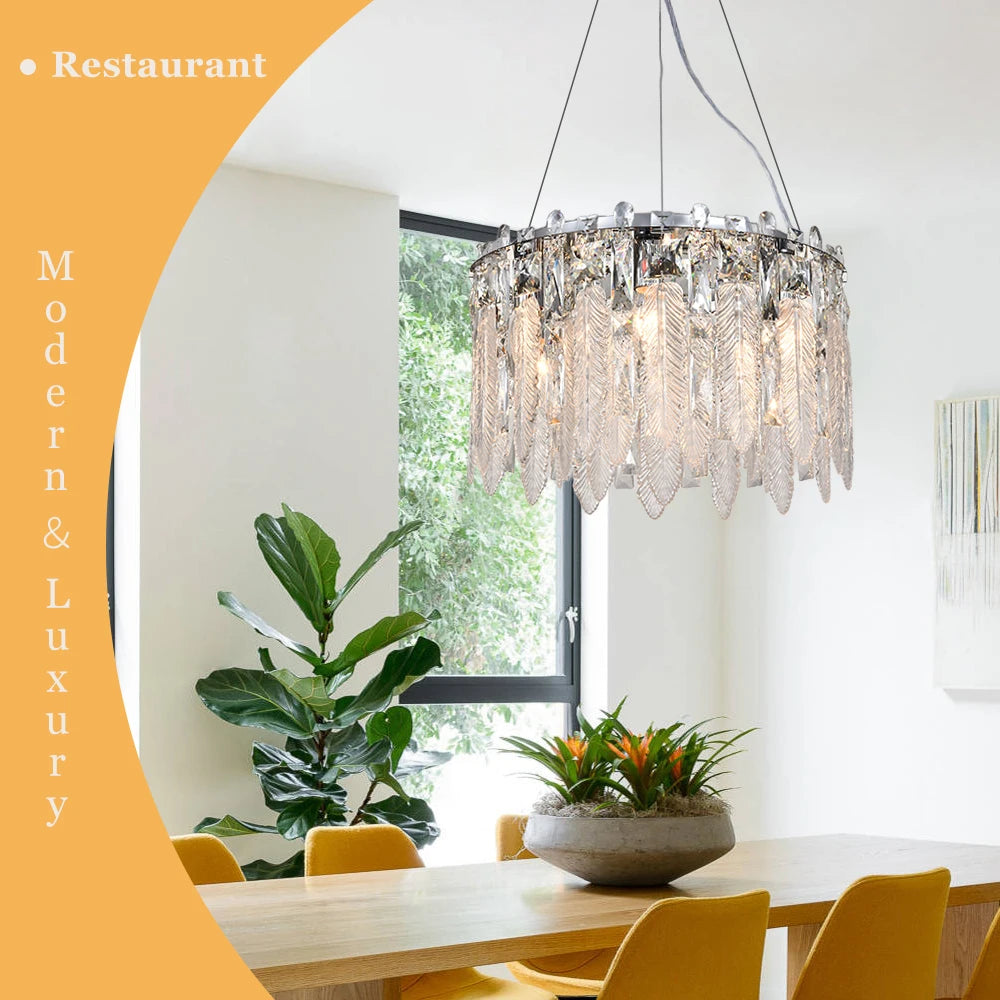 Modern Crystal Chandelier Living Room Ceiling Chandeliers Villa Loft Silver Lustre Lighting Home Decor Hanging Ceiling Lights
