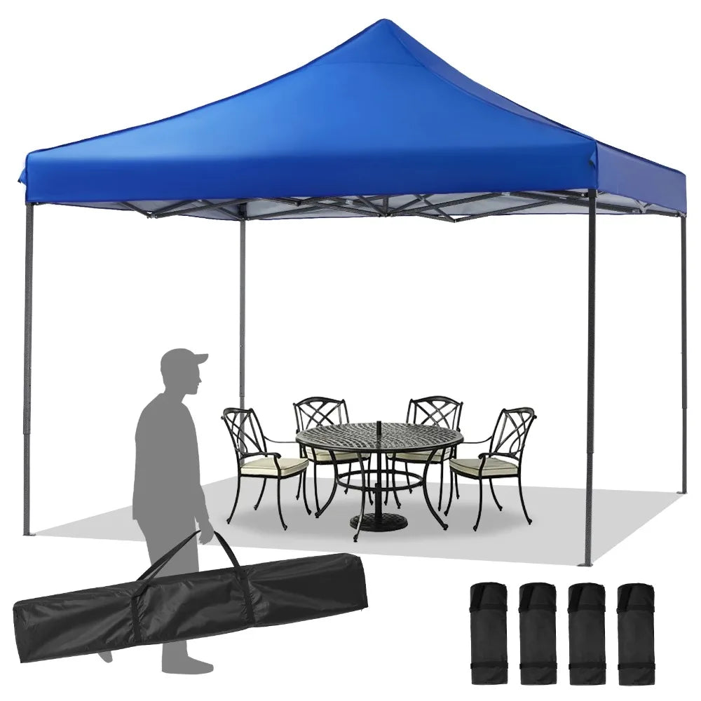 GIANNA 10x10 FT Pop Up Canopy Tent with Slant Legs and Carrying Bag, Easy Setup Outdoor Shelter for Patio, Garden, Beach, Blue