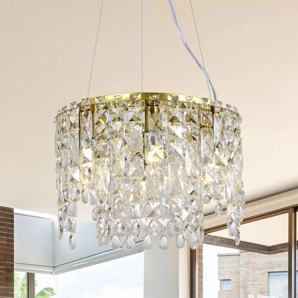 Modern Crystal Chandelier Living Room Ceiling Chandeliers Villa Loft Silver Lustre Lighting Home Decor Hanging Ceiling Lights