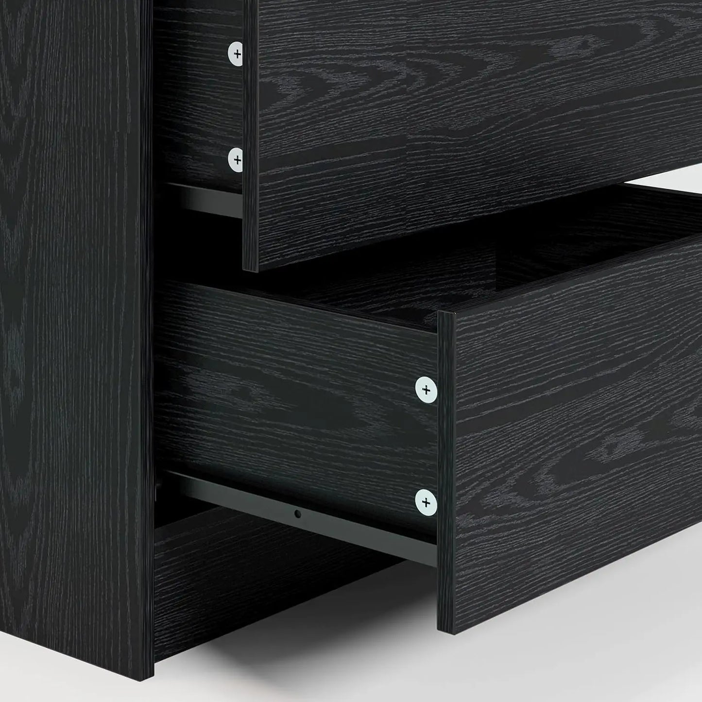 LIKIMIO Night Stand with Charging Station, Modern Nightstand with LED Light and Drawers, Bedside Tables/End Table for Bedroom