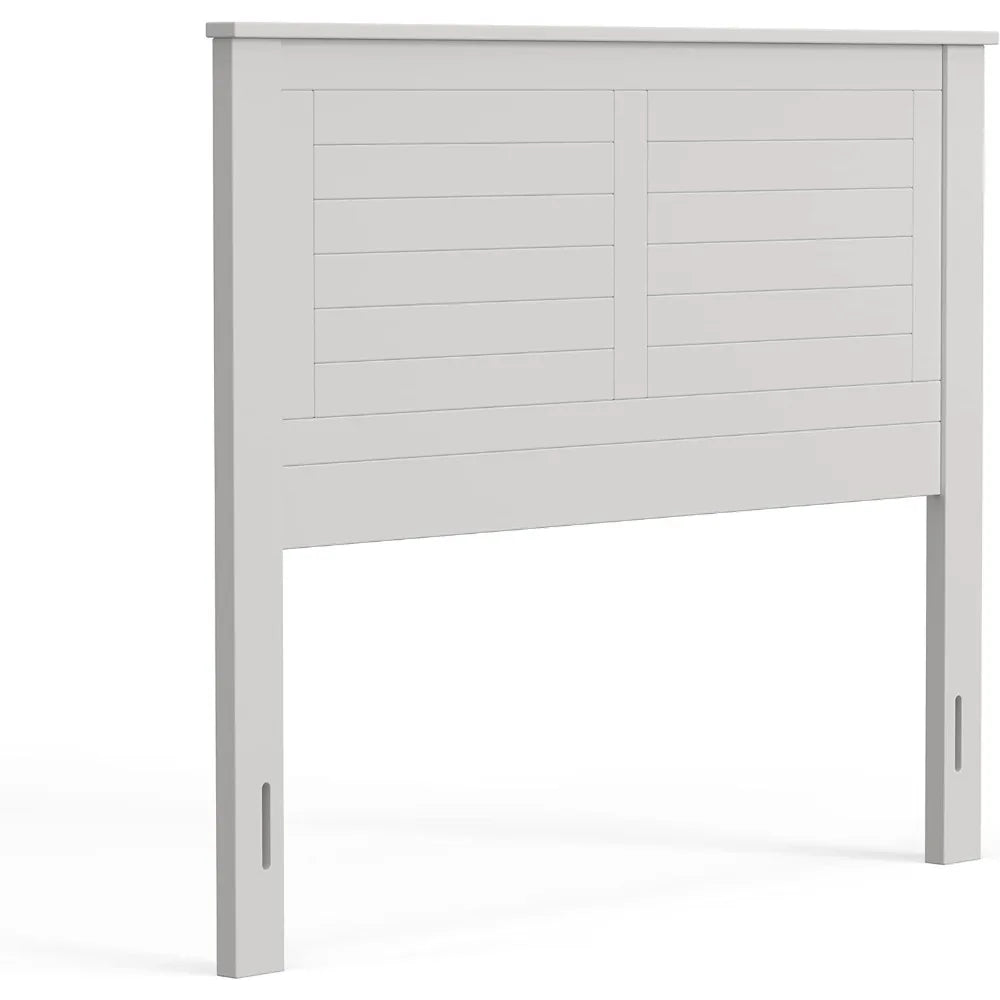 Home Campagne Wood Panel Headboard in White - Full Size