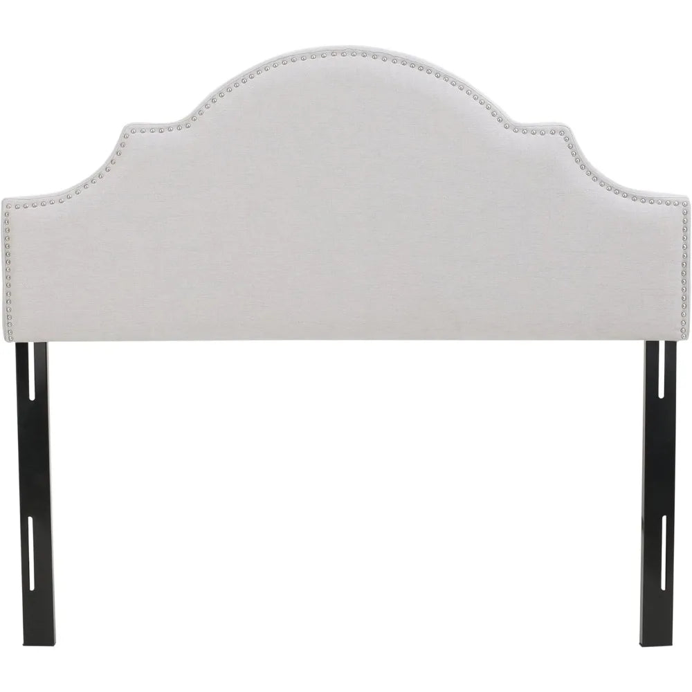 Home Headboard - Fully Upholstered, Queen / Full, Light Grey