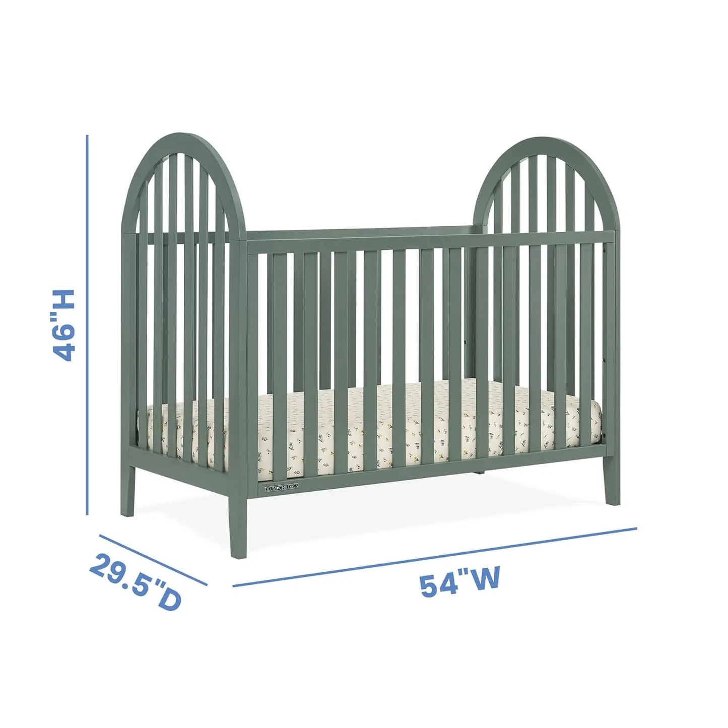 4-in-1 Convertible Crib with Greenguard Gold Certification, Adjustable Height for Baby Safety and Growth