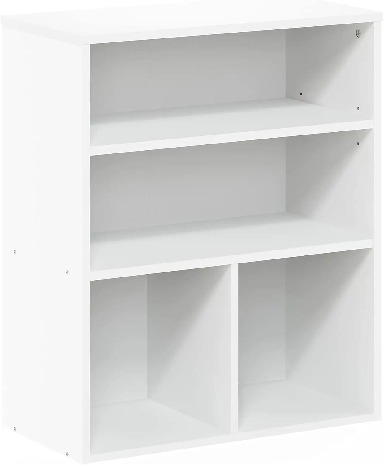 3 Tier White Display Bookcase for Home Office Storage and Organization
