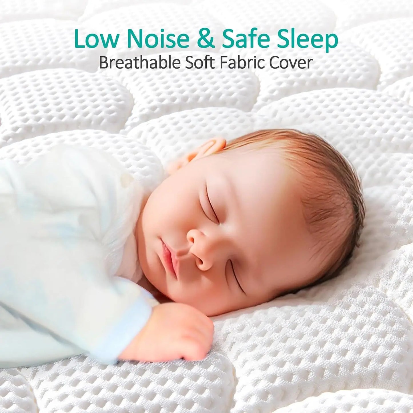 Dual-Sided Crib and Toddler Mattress - 52x27.6x5 Inches, Breathable Knitted Fabric, Fits Standard Beds