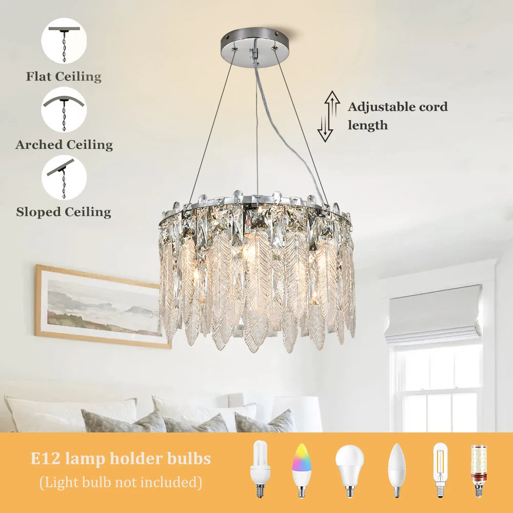 Modern Crystal Chandelier Living Room Ceiling Chandeliers Villa Loft Silver Lustre Lighting Home Decor Hanging Ceiling Lights