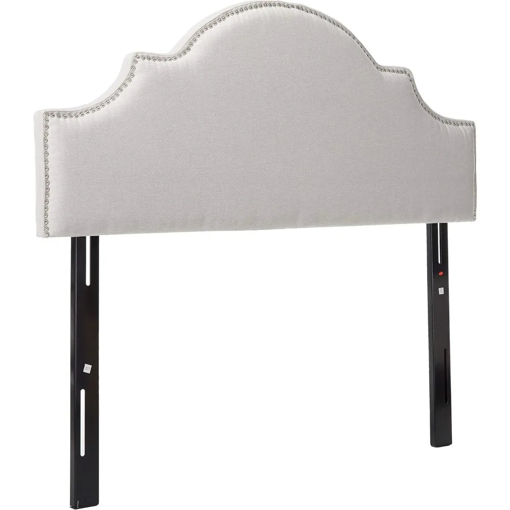 Home Headboard - Fully Upholstered, Queen / Full, Light Grey