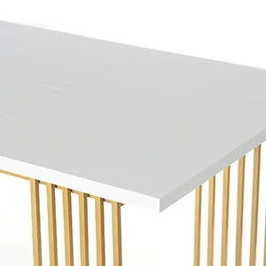 Tribesigns Modern Office Desk, 70.9" Wooden Computer Desk,Executive Desk with Gold Metal Legs, Large Workstation Home Office