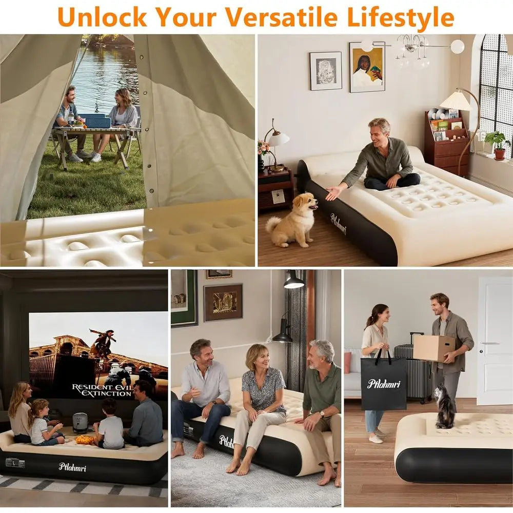 16 Inflatable Air Mattress with Quick-Pump, Luxury Comfort for Camping and Home Use