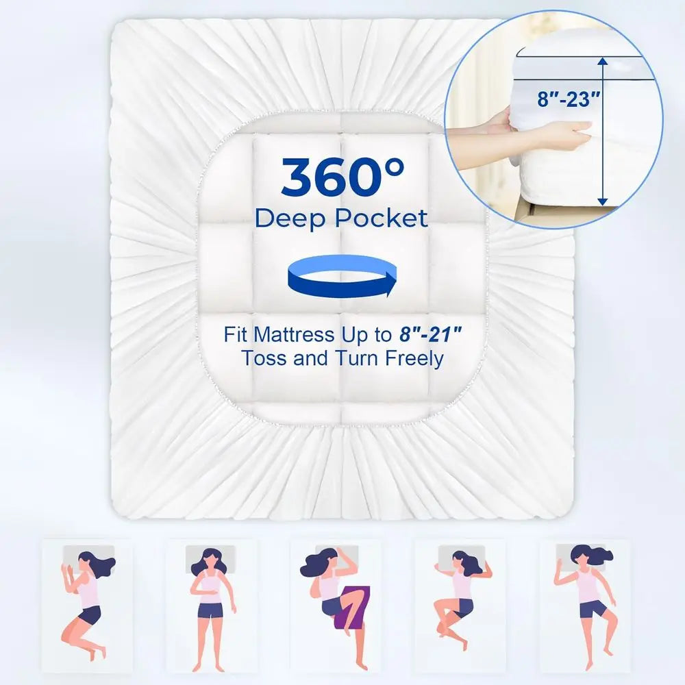Luxurious Plush Pillow Top Mattress with Deep Sleep Technology, 8-23 Inch - White