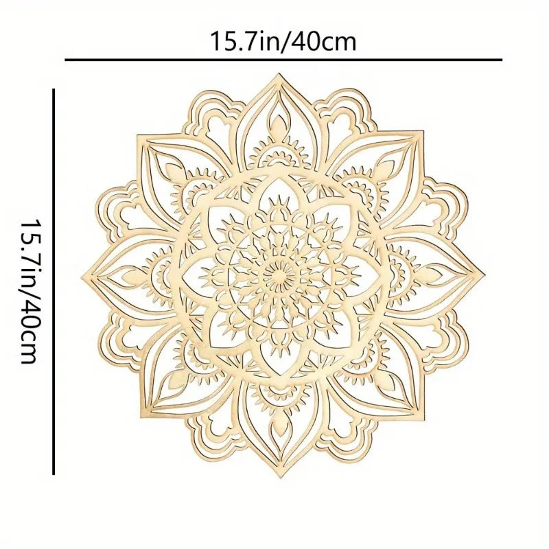 Gold Metal Wall Art: Intricate Mandala Design Hanging for Bedroom, Living Room, Study.