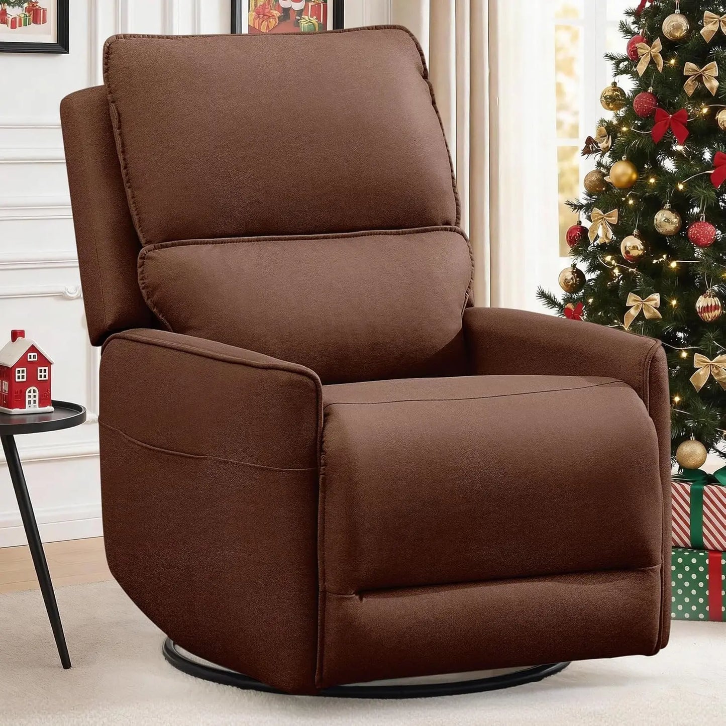 Recliner Chair 360 Swivel Rocker Recliner Chairs for Adults, Small Recliners for Small Spaces, Upholstered Nursery, Customized