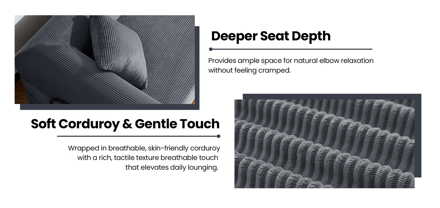 79’’ Folding Convertible Sofa Bed Corduroy Upholstered Boneless Couch, Loveseat Sleeper Floor Sofa for Living Room Bedroom