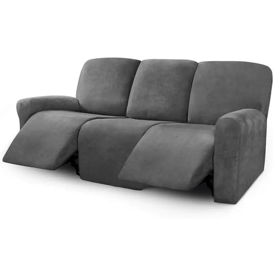 Velvet 8Pieces Recliner Sofa Covers Stretch Reclining Couch Covers for 3 Cushion Reclining Sofa Slipcovers Furniture Covers Thic