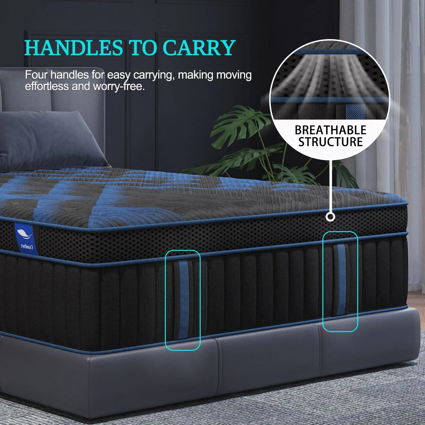 12"Gel Memory Foam Hybrid Pocket Spring Mattress Twin Full Queen King Bed Mattress In A Box, Medium Firm Motion Isolation