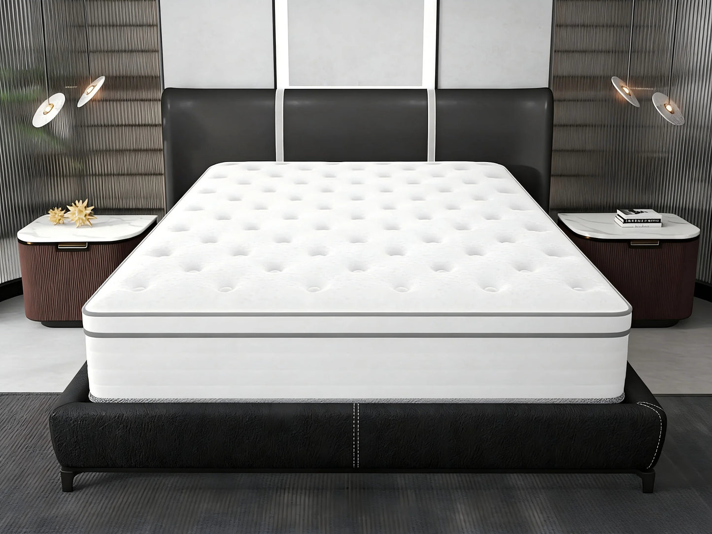 14/12/10 inch Firm King/Full/Twin/Queen Mattress- Pain-Relieving Hybrid Mattress for Extra Lumbar & Hip Support