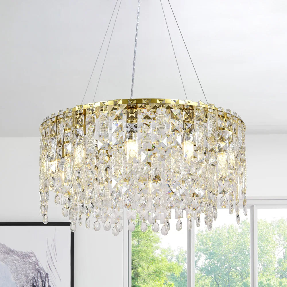 Modern Crystal Chandelier Living Room Ceiling Chandeliers Villa Loft Silver Lustre Lighting Home Decor Hanging Ceiling Lights
