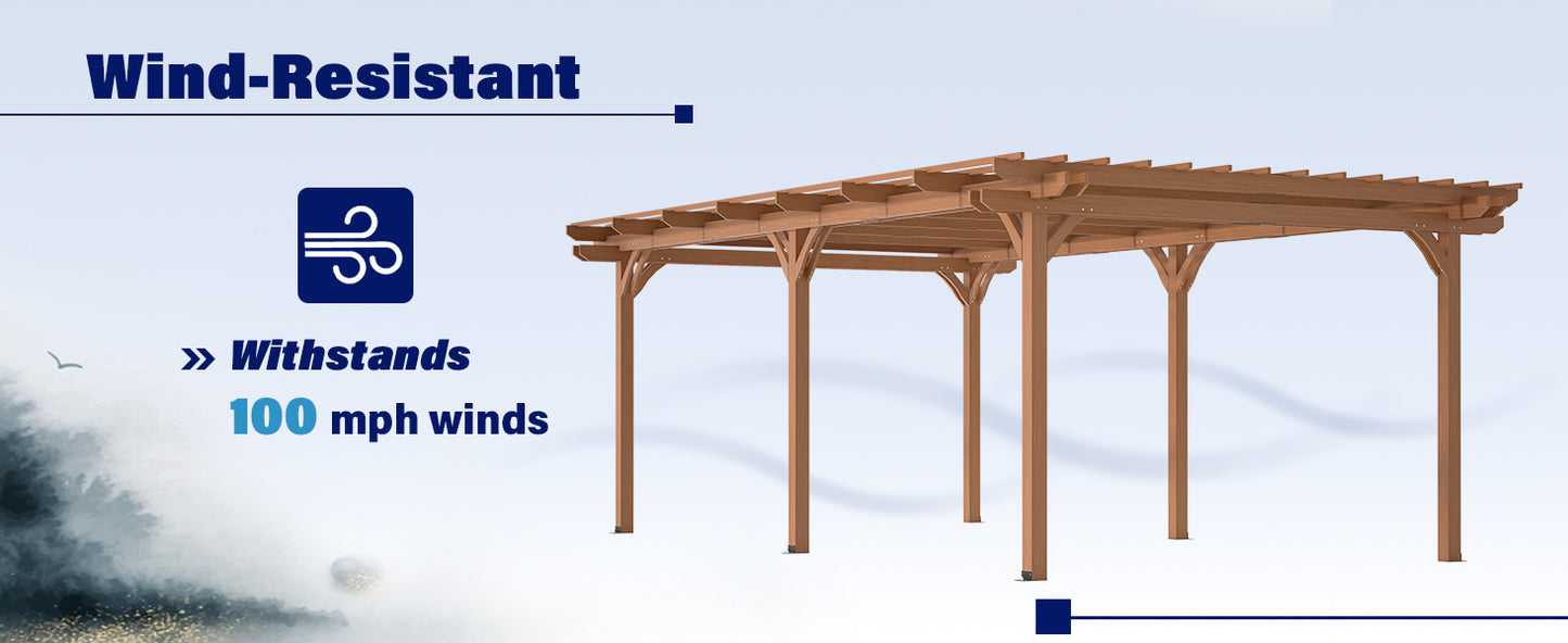 LZBEITEM Outdoor Gazebo Wooden Grape pergola for Climbing Plant Support, Garden, Terrace, Backyard, Deck, Brown